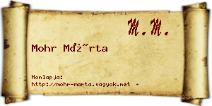Mohr Márta névjegykártya